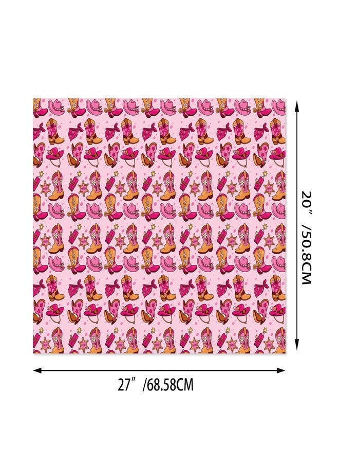 DodelyGz 12 Sheets Western Cowgirl Gift Wrapping Paper,4 Designs Wild West Cowgirl Style Wrapping Paper For Kids Woman Girl's Birthday Party DIY Gift Packing, 20 x 27 Inch (Cowgirl) - Image 3